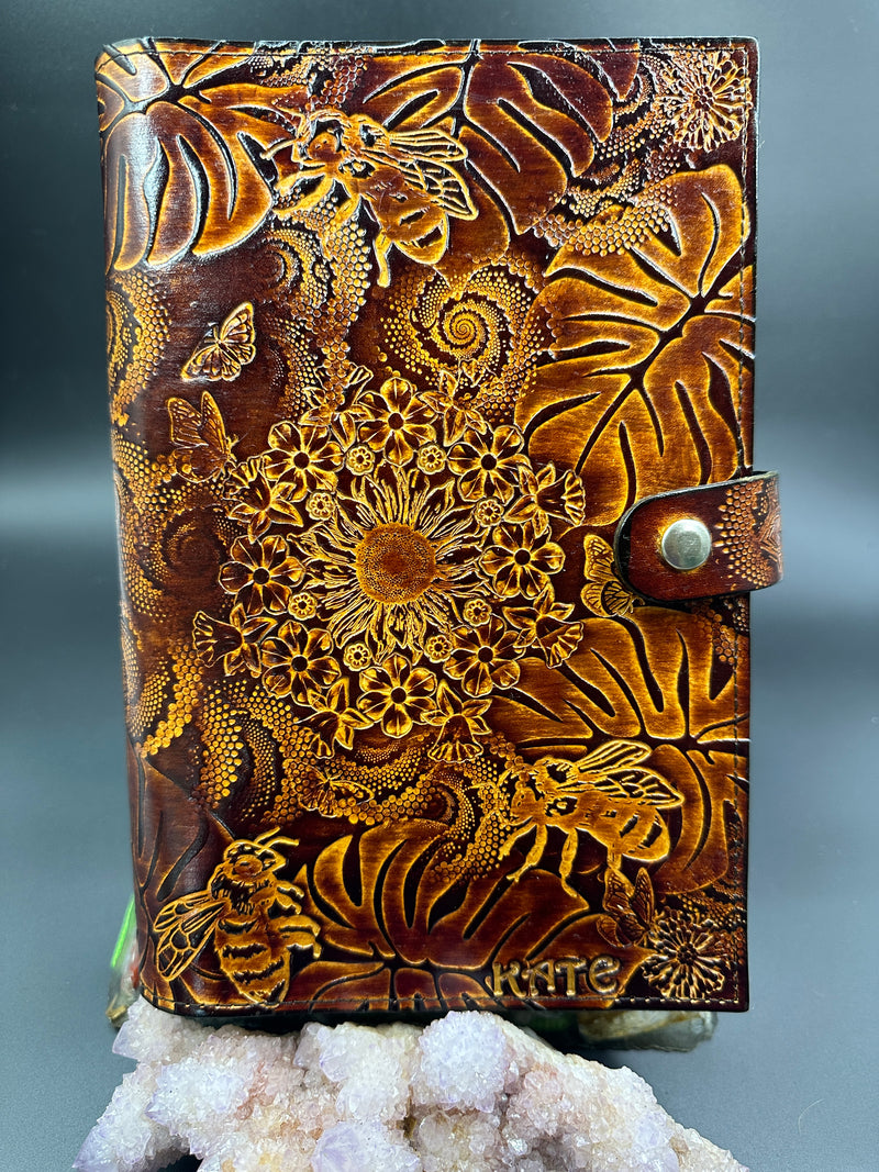 Stamped Leather Journal - Floral and Nature