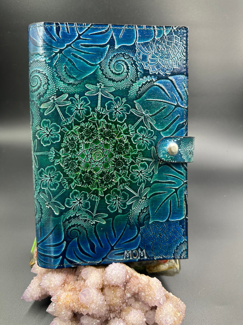 Stamped Leather Journal - Monstera