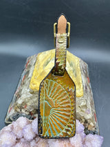 Stamped Leather Luggage Tag-Meduim