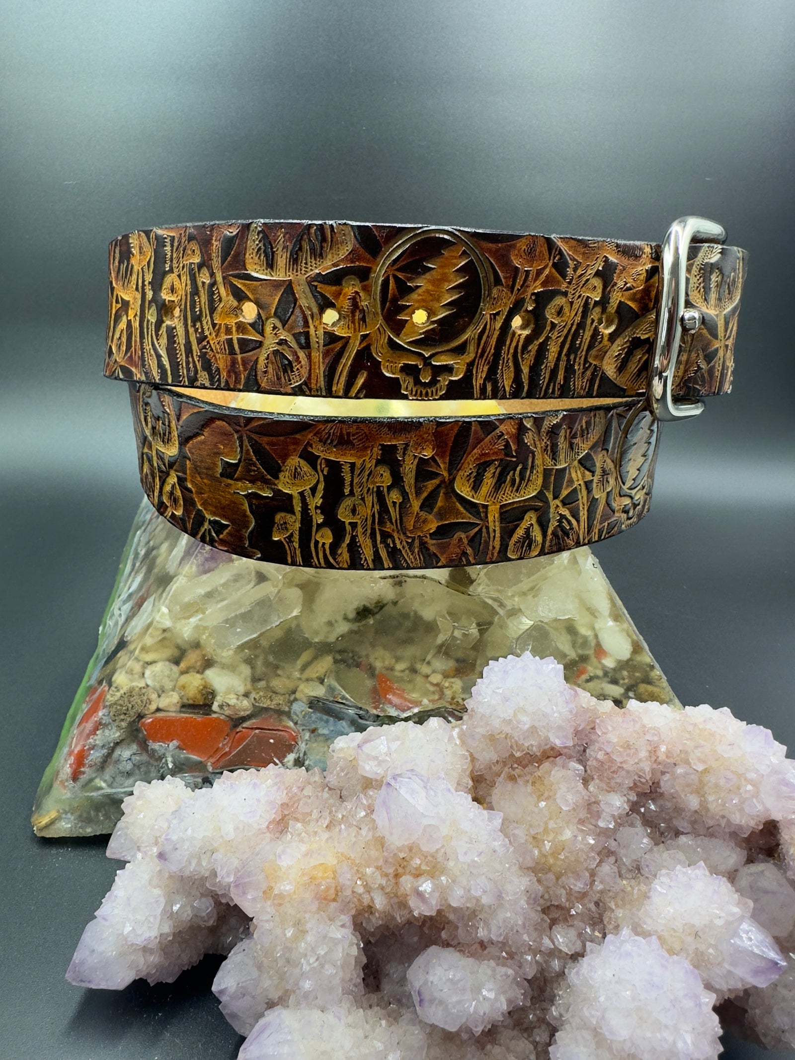 Stamped Leather Belt - Widespread Panic – Lost Sailor Design display picture 3