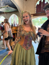 Leather Paneled Corset - Celtic