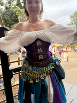 Leather Paneled Corset - Celtic Tree of Life