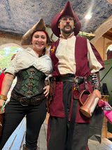 Leather Paneled Corset- Mushrooms