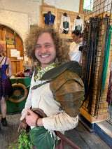 Stamped Leather Pauldrons - Nature