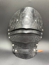Stamped Leather Pauldrons -Skulls