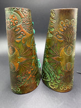 Stamped Leather Vambracers- Insects and Nature