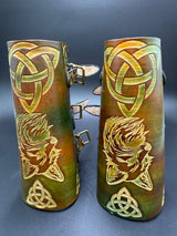 Stamped Leather Vambracers- Celtic