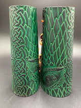 Stamped Leather Vambracers- Dragon Scale