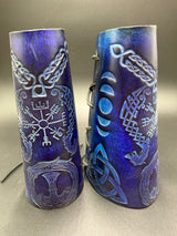 Stamped Leather Vambracers- Nordic