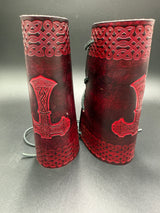 Stamped Leather Vambracers- Celtic
