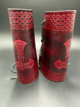 Stamped Leather Vambracers- Nordic