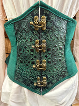 Leather Paneled Corset - Celtic