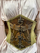 Leather Paneled Corset - Insects and Flowers