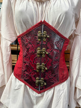 Leather Paneled Corset - Insects and Flowers