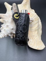 Stamped Leather Lighter Case - Deep Dark Dangerous