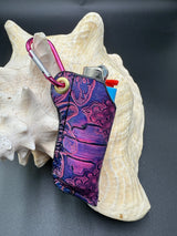 Stamped Leather Lighter Case - Jade Cicada