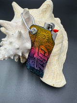 Stamped Leather Lighter Case - Griz