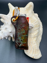 Stamped Leather Lighter Case - Panic