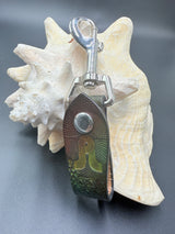 Stamped Leather Accessory Clip - Pretty Lights