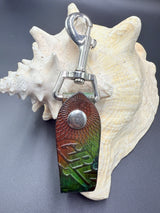 Stamped Leather Accessory Clip - Griz