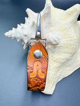 Stamped Leather Accessory Clip - Pretty Lights