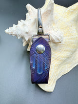 Stamped Leather Accessory Clip - Jade Cicada