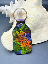 Stamped Leather Keychain - Disco Biscuits