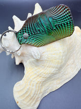 Stamped Leather Keychain - Jade Cicada