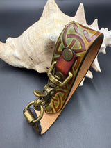 Stamped Leather Deluxe Mug Strap- Celtic