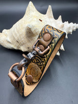 Stamped Leather Deluxe Mug Strap- Celtic