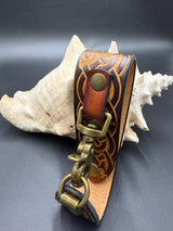 Stamped Leather Deluxe Mug Strap- Celtic