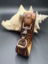 Stamped Leather Deluxe Mug Strap- Celtic