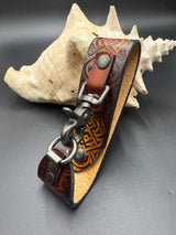 Stamped Leather Deluxe Mug Strap- Celtic