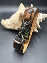 Stamped Leather Deluxe Mug Strap- Celtic