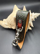 Stamped Leather Deluxe Mug Strap- Celtic