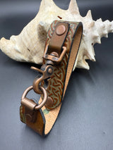 Stamped Leather Deluxe Mug Strap- Celtic