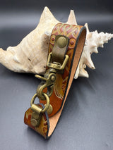 Stamped Leather Deluxe Mug Strap- Celtic