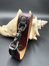 Stamped Leather Deluxe Mug Strap- Celtic