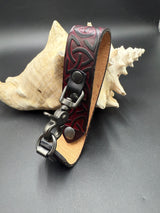 Stamped Leather Deluxe Mug Strap- Celtic