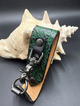 Stamped Leather Deluxe Mug Strap- Tentacles