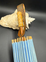 Stamped Leather Parasol Handle Harness- Mushroom