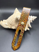 Stamped Leather Parasol Handle Harness- Celtic