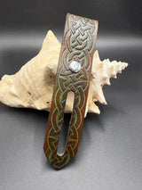 Stamped Leather Parasol Handle Harness- Celtic