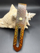 Stamped Leather Parasol Handle Harness- Celtic