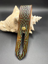 Stamped Leather Parasol Handle Harness- Celtic