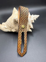 Stamped Leather Parasol Handle Harness- Celtic