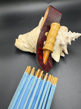 Stamped Leather Parasol Handle Harness- Celtic