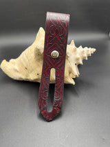 Stamped Leather Parasol Handle Harness- Celtic
