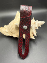 Stamped Leather Parasol Handle Harness- Celtic
