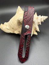 Stamped Leather Parasol Handle Harness- Celtic